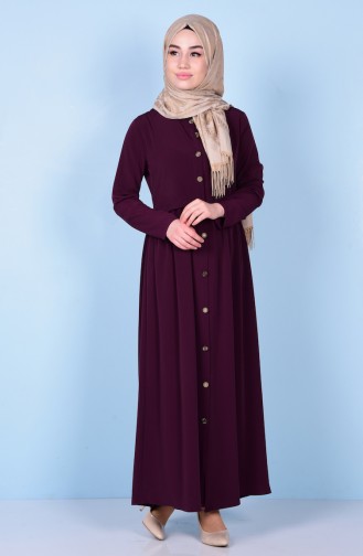 Abaya Détail Plis 2111-08 Cerise 2111-08