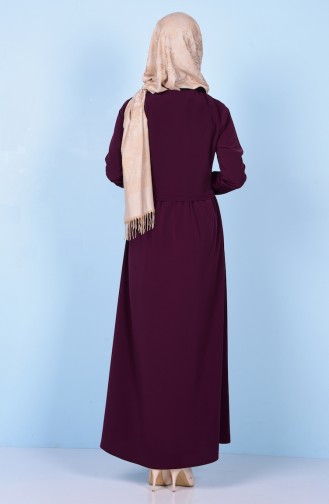 Abaya Détail Plis 2111-08 Cerise 2111-08