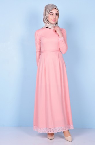Powder Hijab Dress 6050-09