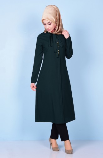 Tie Collar Tunic 1084-02 Emerald Green 1084-02