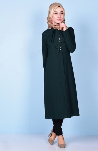 Tie Collar Tunic 1084-02 Emerald Green 1084-02