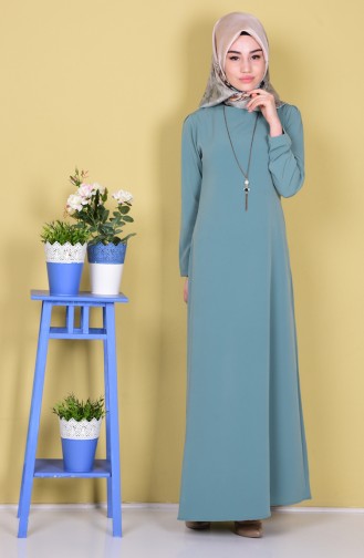 Green Almond Hijab Dress 4023-15