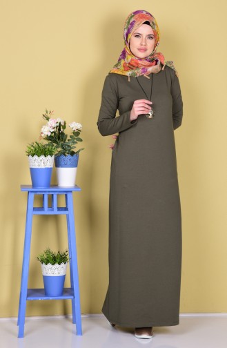 Khaki Hijab Dress 2779-05