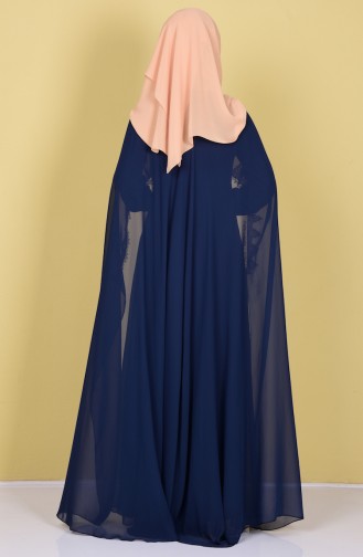 Navy Blue Hijab Dress 52597-02