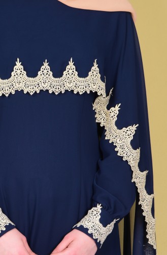 Navy Blue Hijab Dress 52597-02