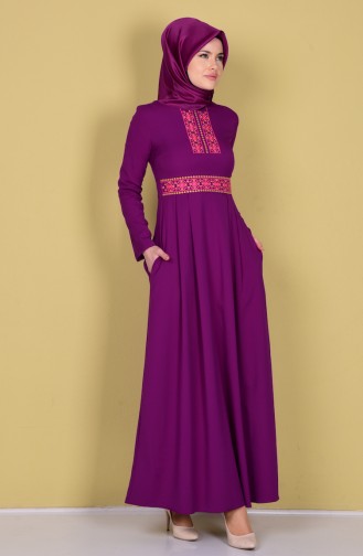 Purple Hijab Dress 99024-04