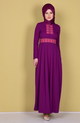 Purple Hijab Dress 99024-04