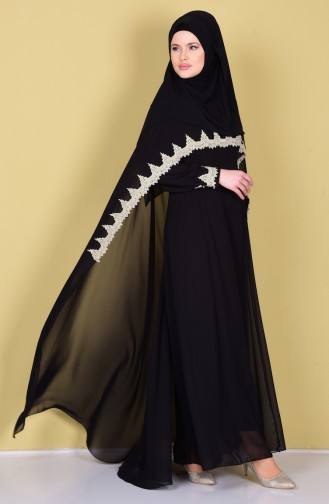 Black Hijab Dress 52597-05