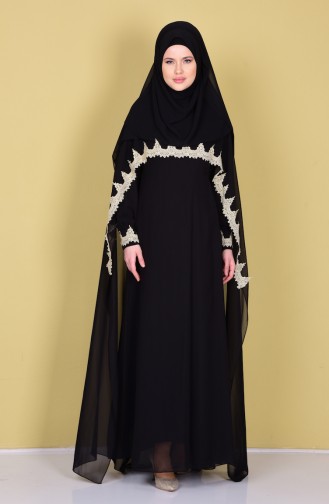 Black Hijab Dress 52597-05