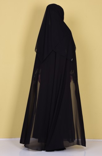 Pelerin Detaylı Elbise 52597-05 Siyah