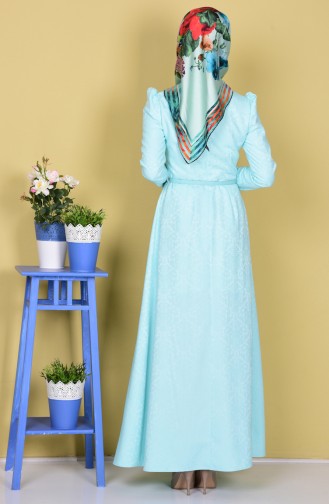 Mint Green Hijab Dress 7101-02