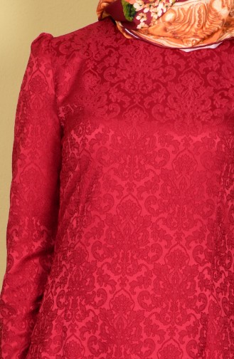 Claret Red Hijab Dress 2772-11