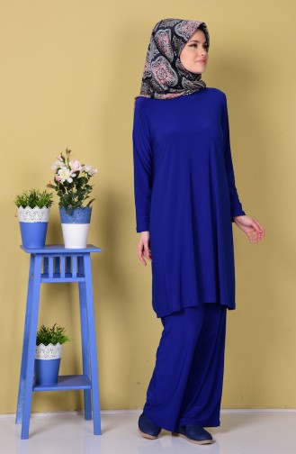 Tunik Pantolon İkili Takım 8095-05 Saks