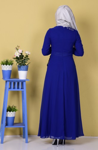 Lace Detailed Chiffon Dress 99019-01 Saks 99019-01