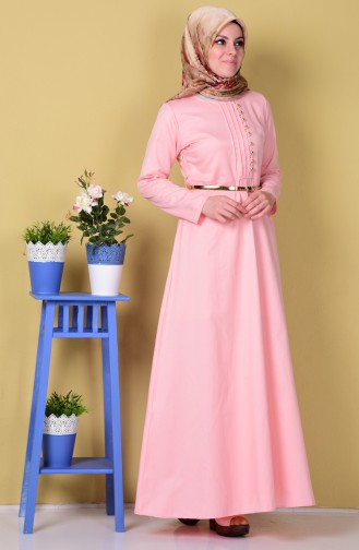 Salmon Hijab Dress 5721-05