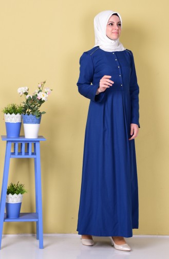 Light Navy Blue Hijab Dress 5723-02
