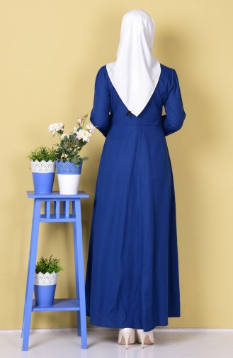 Light Navy Blue Hijab Dress 5723-02