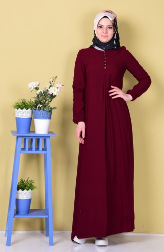 Claret Red Hijab Dress 1250-10