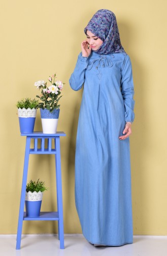 Blue Hijab Dress 4401-01