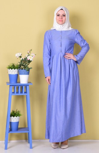 Blue Hijab Dress 5723-07