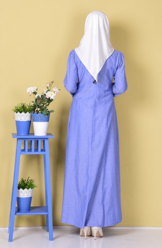 Blue Hijab Dress 5723-07
