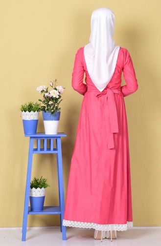 Coral Hijab Dress 0115-03