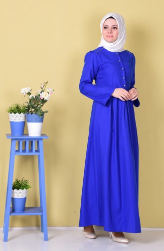 Saxe Hijab Dress 5723-05