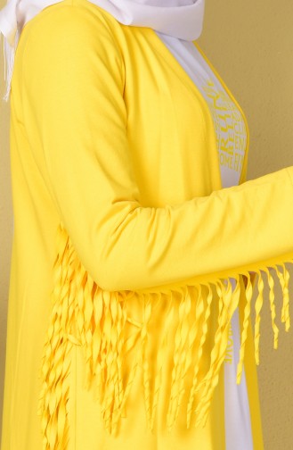 Uzun Tunik Hırka İkili Takım 1132-01 Sarı