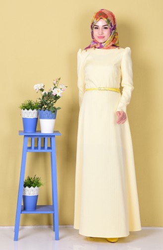 Gelb Hijab-Abendkleider 7103-01