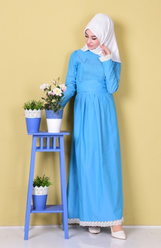 Turquoise Hijab Dress 0115-04