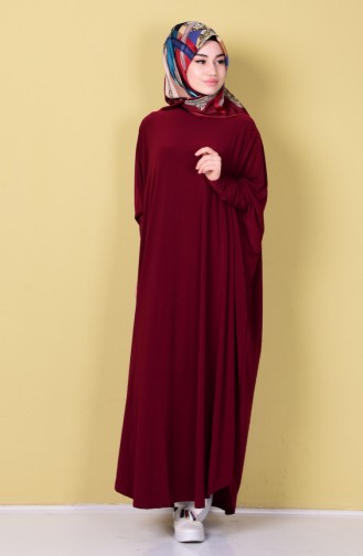 Abaya mit Fledermausärmeln 17141-05 Weinrot 17141-05