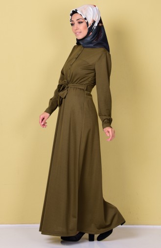 Khaki Hijab Kleider 1364-03