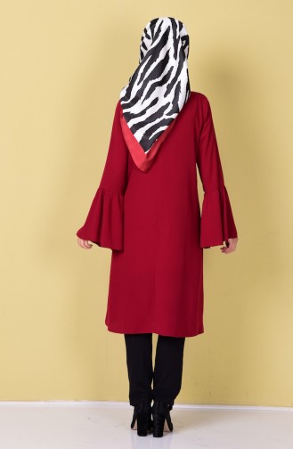 İspanyol Kol Uzun Tunik 6009-01 Bordo