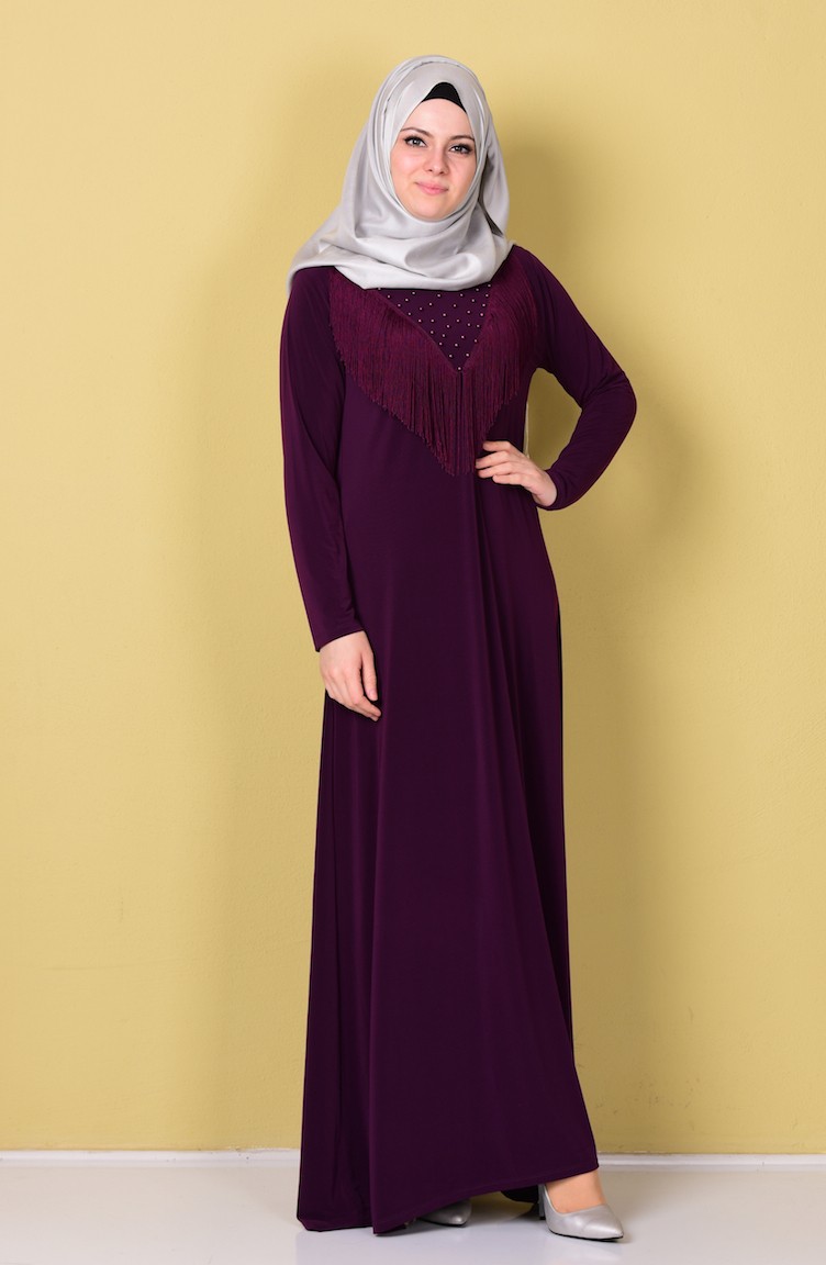 Purple Hijab Dress 420172-01