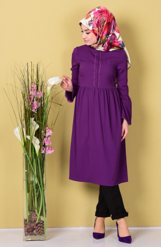 İspanyol Kol Tunik 1555-05 Mor