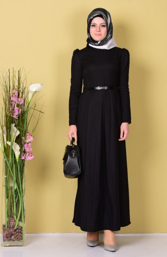 Schwarz Hijab Kleider 2781-12