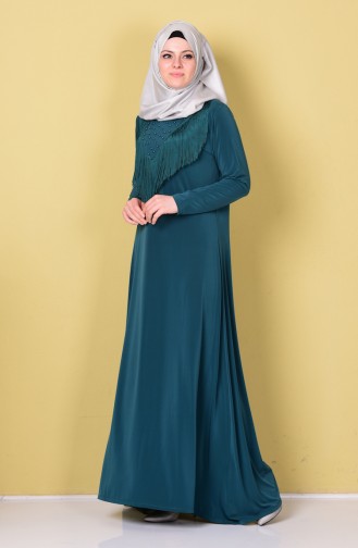 Perlen Kleid mit Fransen 420172-02 Smaragdgrün 420172-02
