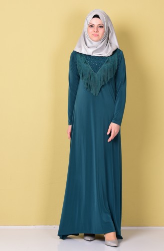 Perlen Kleid mit Fransen 420172-02 Smaragdgrün 420172-02
