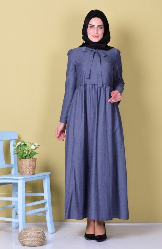 Smoke-Colored Hijab Dress 1053-04