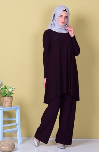 Tunik Pantolon İkili Takım 0320B-02 Mor