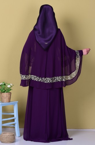 Purple Hijab Evening Dress 52596-02