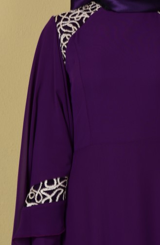 Purple Hijab Evening Dress 52596-02