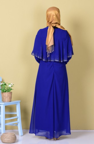 Saxe Hijab Evening Dress 99016-01
