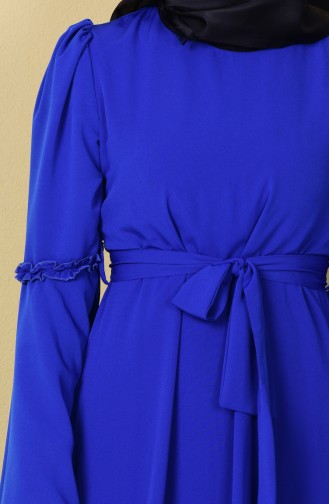 Saks-Blau Hijab Kleider 1401-09