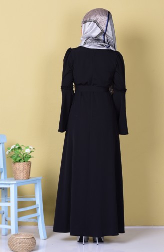 Schwarz Hijab Kleider 1401-08