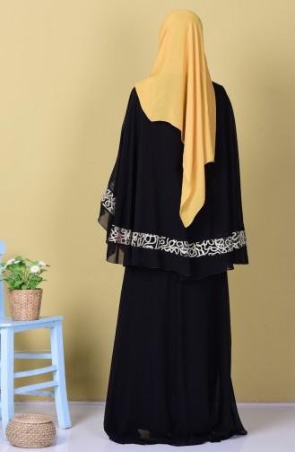 Black Hijab Evening Dress 52596-08