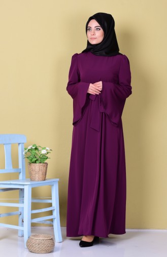 Plum Hijab Dress 1401-04