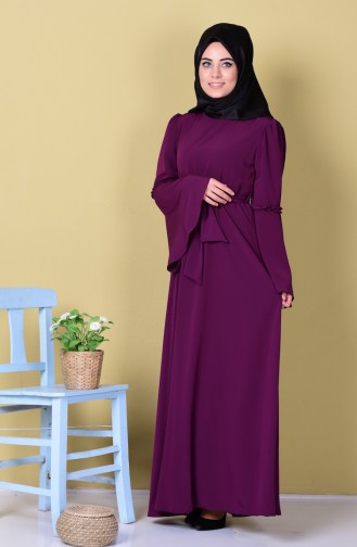 Plum Hijab Dress 1401-04