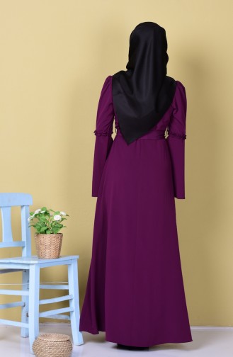 Plum Hijab Dress 1401-04