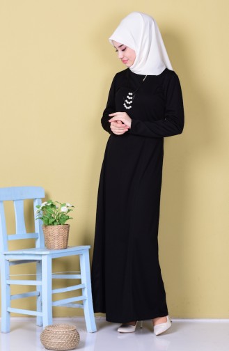 Schwarz Hijab Kleider 2051-08